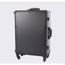 Professional aluminum makeup rolling makeup case with lights 4-Detachable wheels big mirror cosmetic case